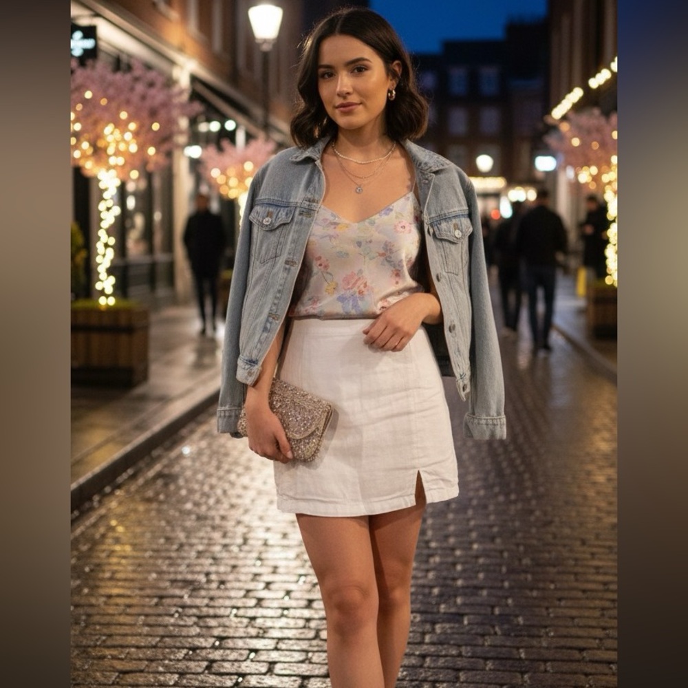 Abercrombie & Fitch White Mini Skirt